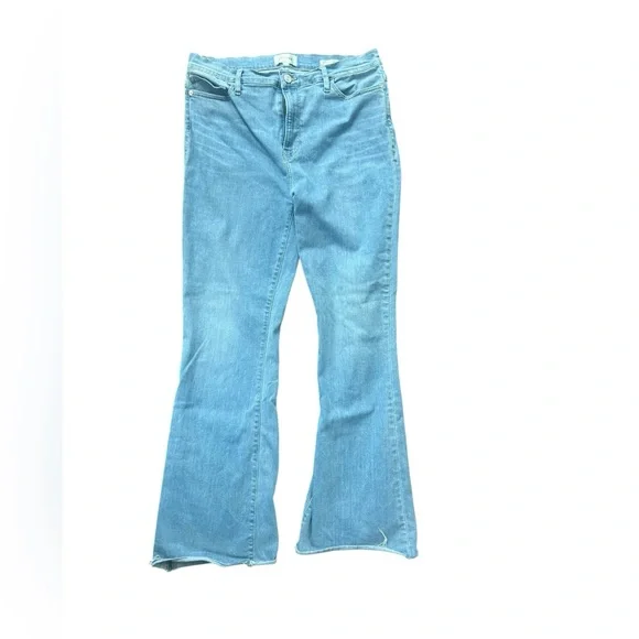 Frame Le Easy Flare Denim Jeans Light Wash Raw Hem Size 32 - Picture 3 of 10